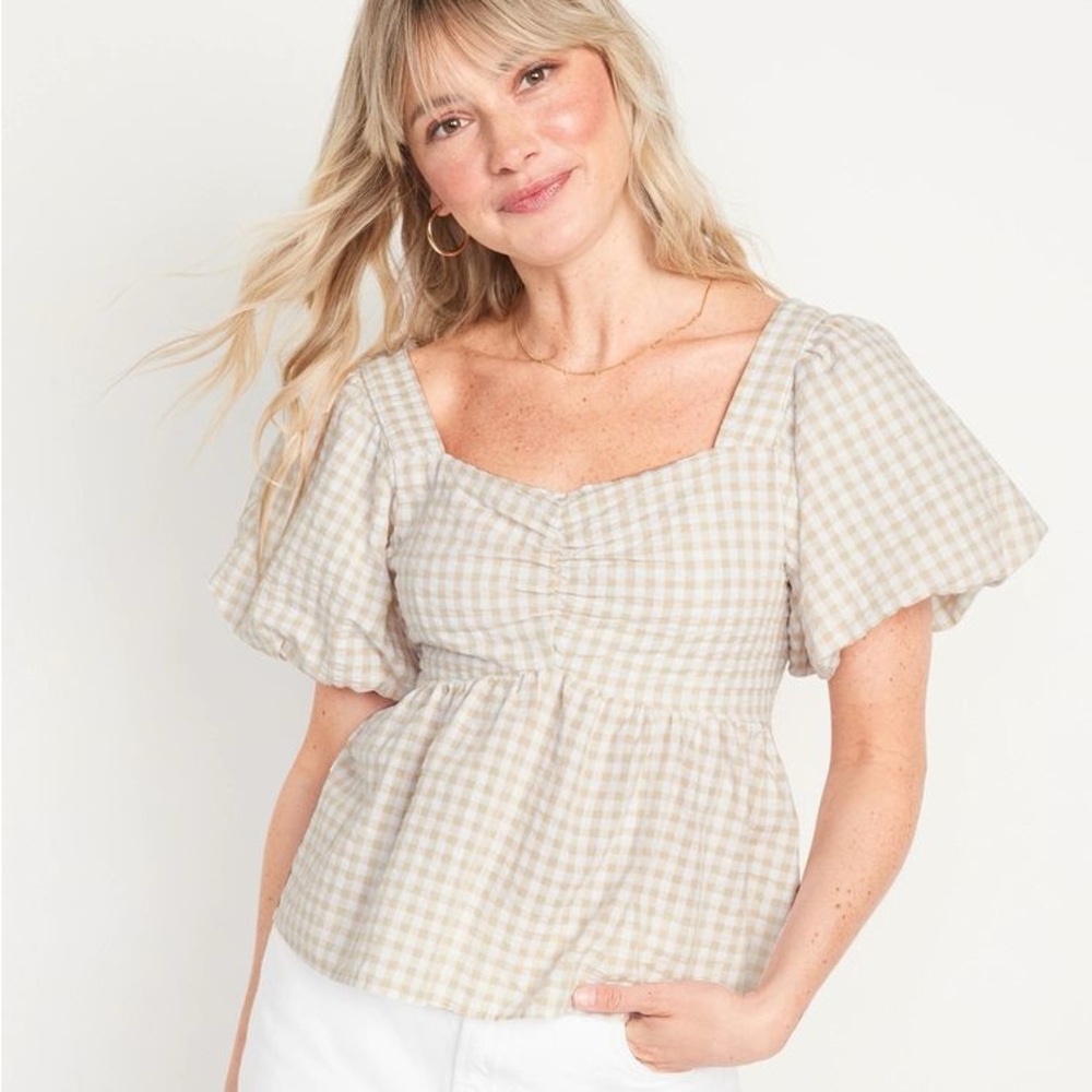Old Navy Puff-Sleeve Babydoll Blouse